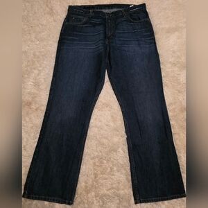 Tommy Hilfiger Men's Dark Wash Distressed Bootcut Blue Jeans Sz. 38X32